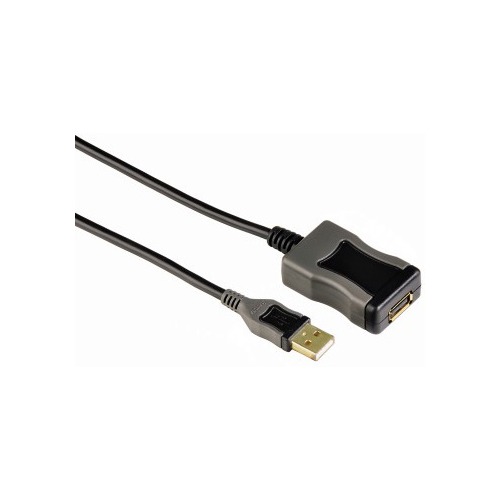 Кабель-удлинитель USB2.0 HAMA Active, USB A(m) - USB A(f), GOLD , 5м [00078482]