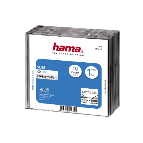 Коробка HAMA H-51275, 10шт., прозрачный+черный [00051275]