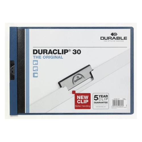 Папка с клипом Durable Duraclip Original 2246-07 A4 1-30лист. темно-синий 25 шт./кор.