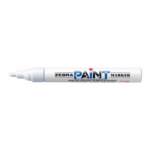 Маркер перманентный Zebra PAINT MOP-200MZ-W круглый пиш. наконечник 1.5мм белый 10 шт./кор.