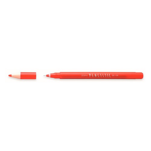 Ручка-роллер Zebra PENCILTIC (BE-108 R) 0.5мм игловидный пиш. наконечник красный 12 шт./кор.