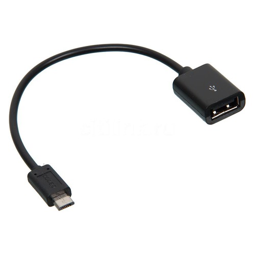 Адаптер OTG DEPPA micro USB B (m), USB A(f), 0.15м, черный [72110]