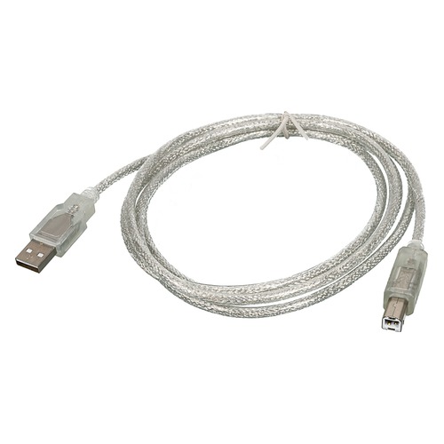 Кабель USB2.0 NINGBO USB A(m) - USB B(m), 1.8м, прозрачный