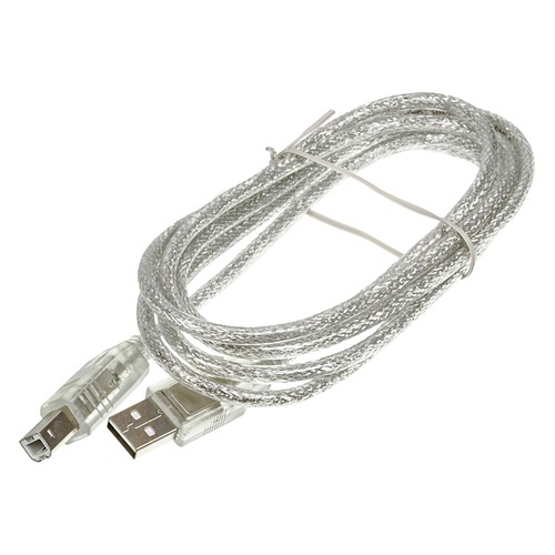 Кабель USB2.0 NINGBO USB A(m) - USB B(m), 1.8м, блистер, прозрачный