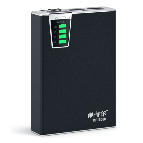 Внешний аккумулятор (Power Bank) HIPER MP10000, 10000мAч, черный [mp10000 black]