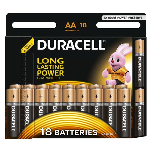 AA Батарейка DURACELL Basic LR6-18BL MN1500, 18 шт.