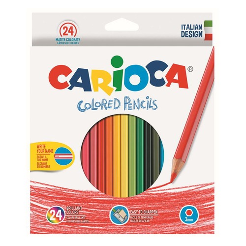 Карандаши цветные Carioca HEXAGONAL 40381 шестигран. 24цв. коробка/европод. 6 шт./кор.