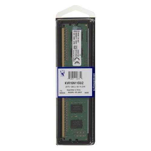 Модуль памяти KINGSTON KVR16N11S6/2 DDR3 - 2Гб 1600, DIMM, Ret