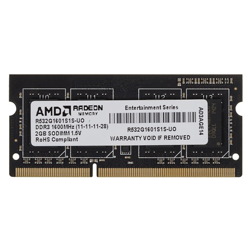 Модуль памяти AMD R532G1601S1S-UO DDR3 - 2Гб 1600, SO-DIMM, OEM