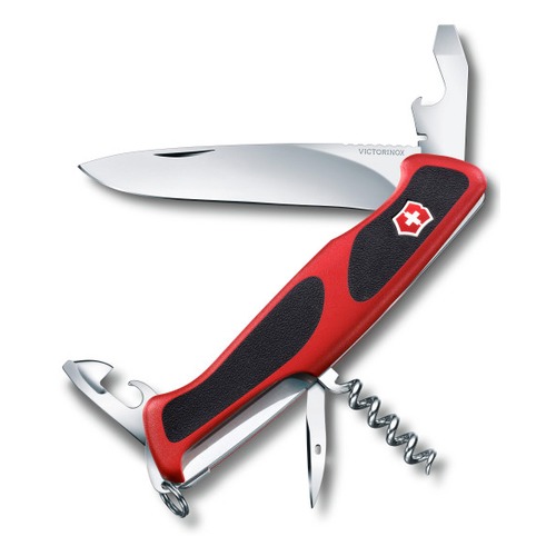 Складной нож VICTORINOX RangerGrip 68, 11 функций, 130мм, красный / черный [0.9553.c]