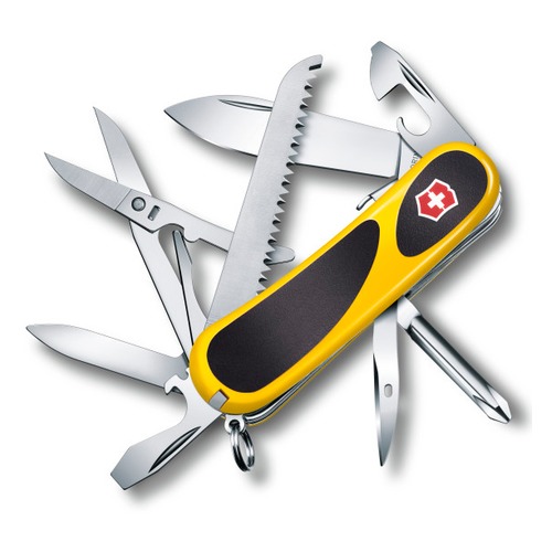 Складной нож VICTORINOX EvoGrip S18, 15 функций, 85мм, желтый / черный