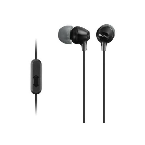 Наушники с микрофоном SONY MDR-EX15AP, 3.5 мм, вкладыши, черный [mdrex15apb.ce7]