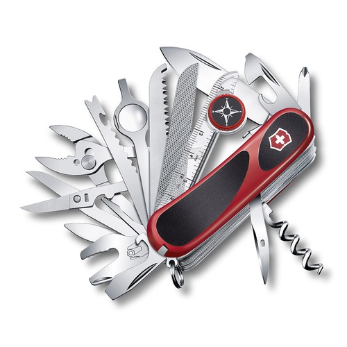 Складной нож VICTORINOX EvoGrip S54, 31 функций, 85мм, красный / черный