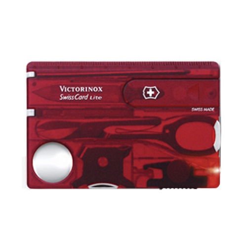 Швейцарская карта Victorinox SwissCard Lite (0.7300.TB1) красный полупрозрачный блистер