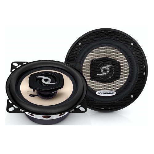 Колонки автомобильные SOUNDMAX SM-CSA402, коаксиальные, 100Вт, комплект 2 шт.