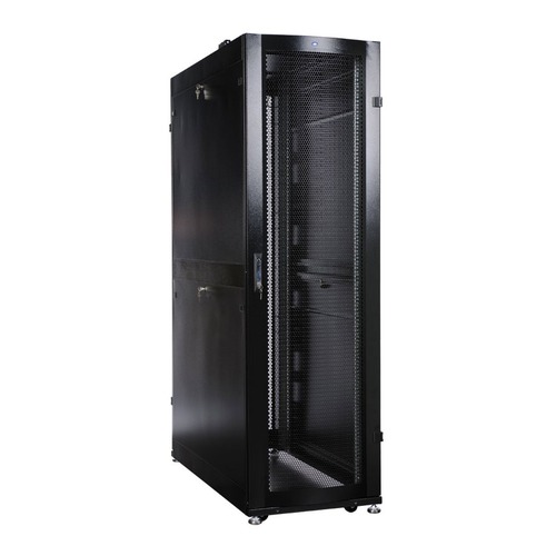 Шкаф серверный ЦМО (ШТК-СП-48.6.12-44АА-9005) 48U 600x1190мм пер.дв.перфор. 2 бок.пан. 1350кг черный
