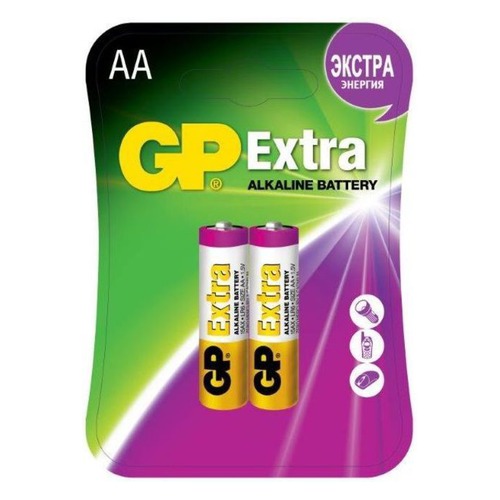 AA Батарейка GP Extra Alkaline 15AX LR6, 2 шт.