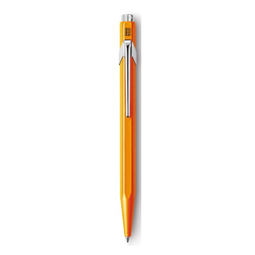 Ручка шариковая Carandache Office Popline (849.530) Orange Fluo M синие чернила подар.кор.