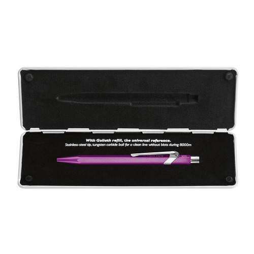 Ручка шариковая Carandache Office Popline Metal-X (849.850) Violet Metallic M синие чернила подар.ко