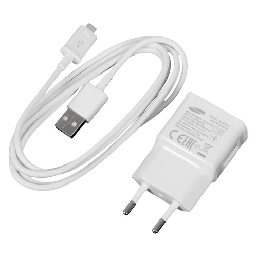 Сетевое зарядное устройство SAMSUNG EP-TA12EWEUGRU, USB, microUSB, 2A, белый